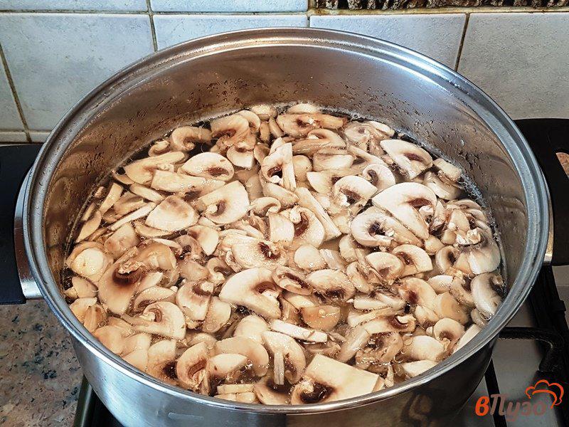 Фото приготовление рецепта: Зеленый борщ с грибами шаг №5