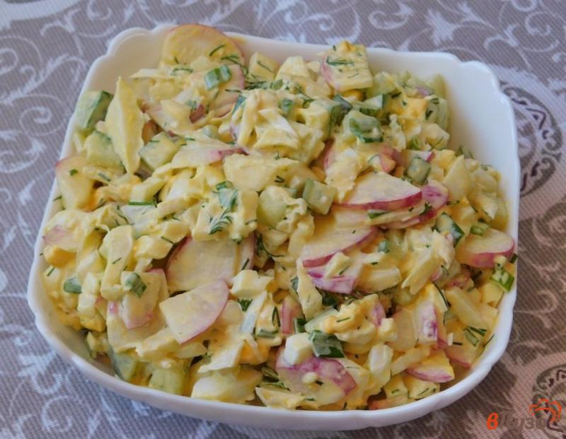 Фото приготовление рецепта: Овощной салат с яйцами шаг №5