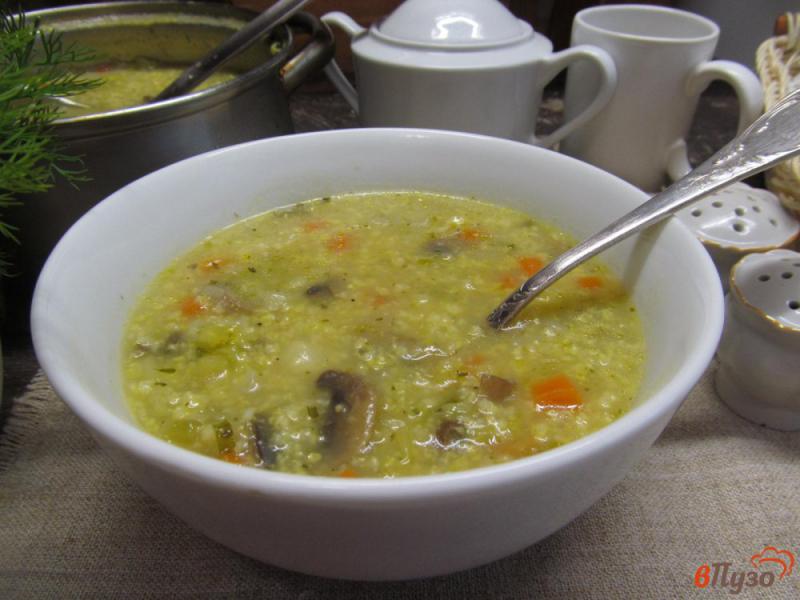 Фото приготовление рецепта: Капустный суп с грибами и пшеном шаг №8