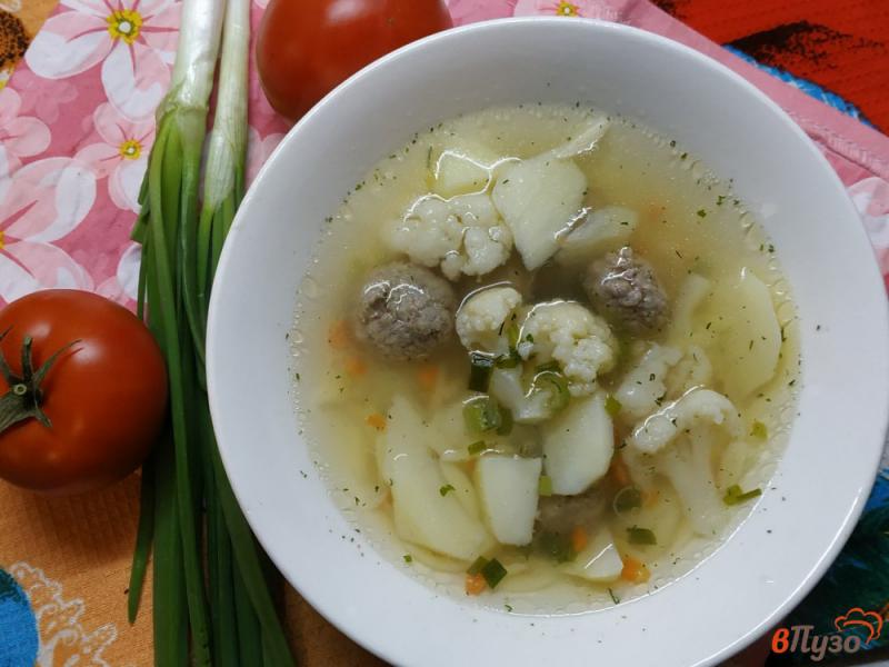 Фото приготовление рецепта: Суп с цветной капустой и орзо шаг №9