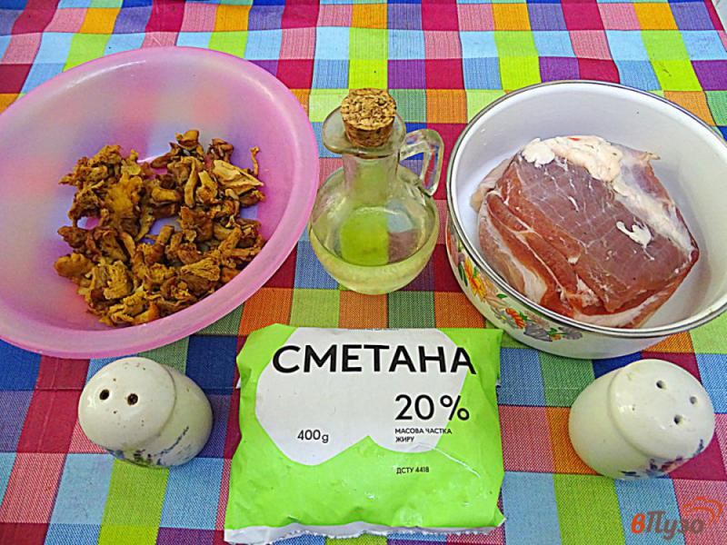 Фото приготовление рецепта: Свинина с лисичками в грибном соусе шаг №1