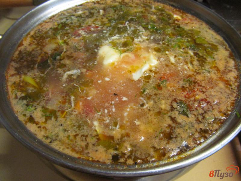 Фото приготовление рецепта: Суп с фасолью и щавелем шаг №6