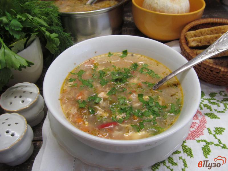 Фото приготовление рецепта: Суп с фасолью и щавелем шаг №8