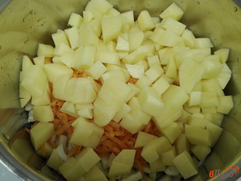 Фото приготовление рецепта: Капустный суп с фрикадельками шаг №3