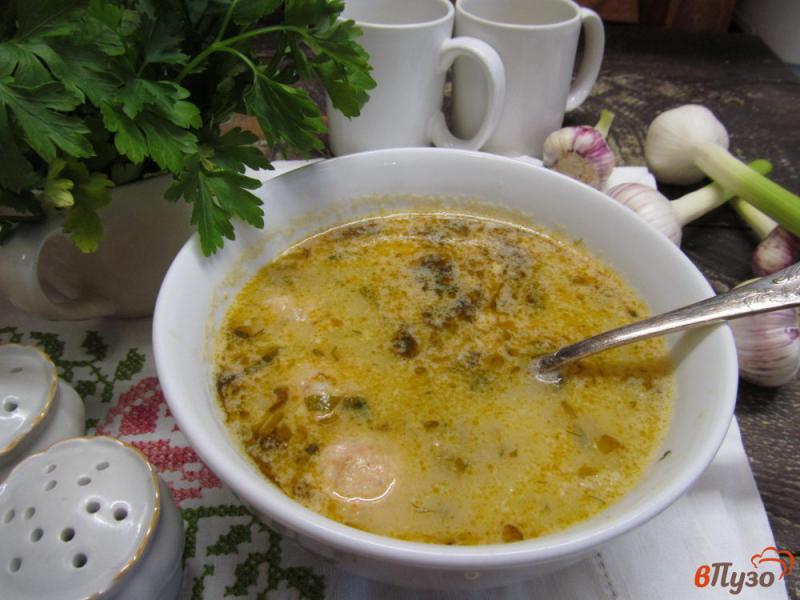 Фото приготовление рецепта: Суп из кабачка с куриными фрикадельками шаг №10