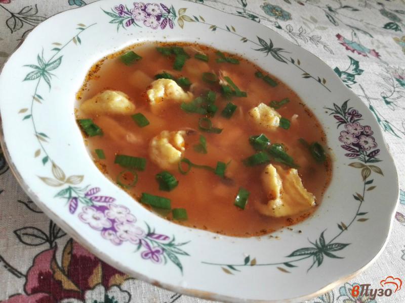 Фото приготовление рецепта: Грибной суп с клецками шаг №10