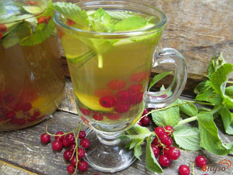 Фото приготовление рецепта: Холодный чай с красной смородиной и ягодами годжи шаг №7