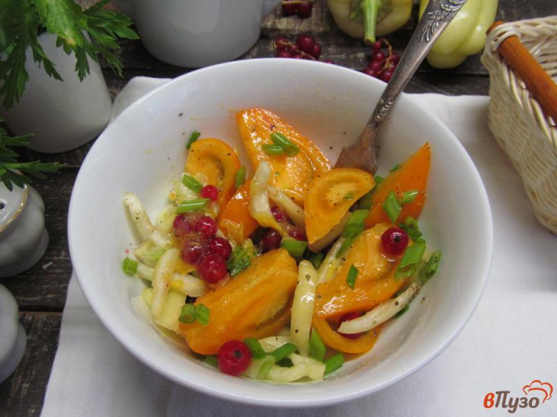 Фото приготовление рецепта: Томатный салат с красной смородиной шаг №7