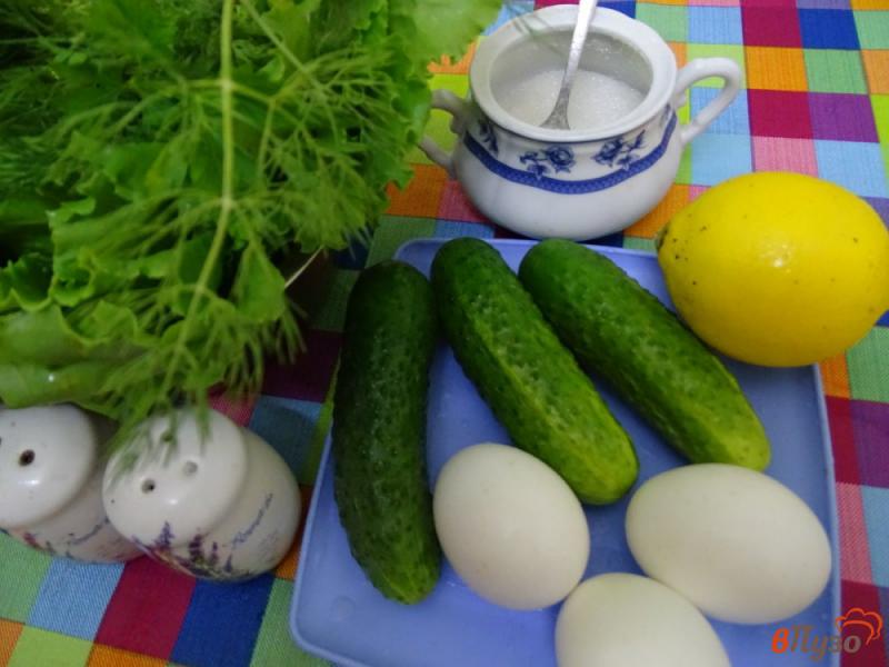 Фото приготовление рецепта: Зелёный салат с яйцом и огурцом шаг №1
