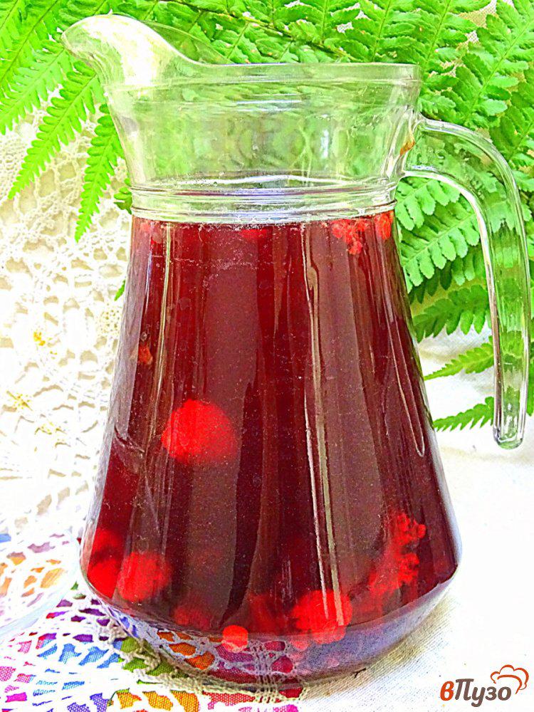 Фото приготовление рецепта: Чайный напиток с мёдом и ягодами шаг №9