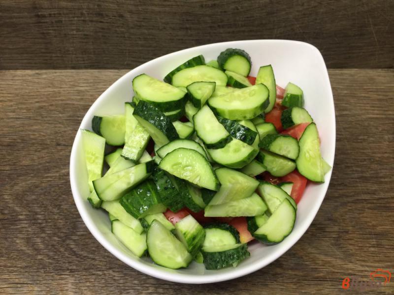 Фото приготовление рецепта: Салат из овощей под сметанно - горчичным соусом шаг №3