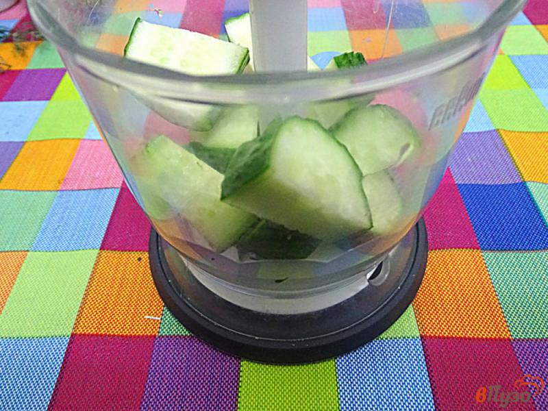 Фото приготовление рецепта: Зелёный коктейль из огурцов и укропа шаг №3