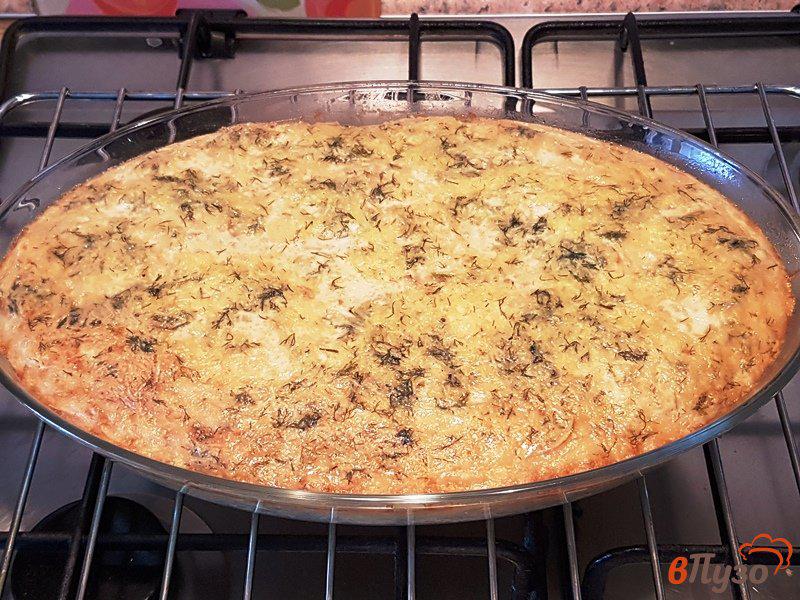 Фото приготовление рецепта: Пирог-запеканка из картофеля с сыром шаг №9