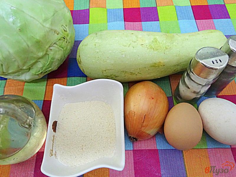 Фото приготовление рецепта: Оладьи из капусты и кабачка шаг №1