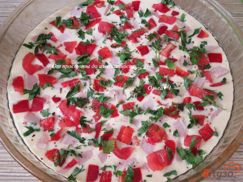 Фото приготовление рецепта: Наливная пицца со свининой и сладким перцем шаг №3