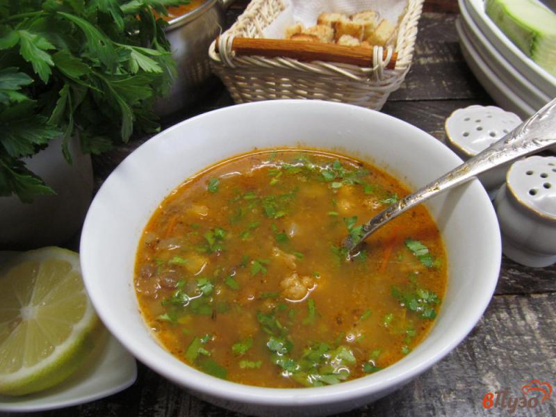Фото приготовление рецепта: Суп из чечевицы с цветной капустой шаг №9