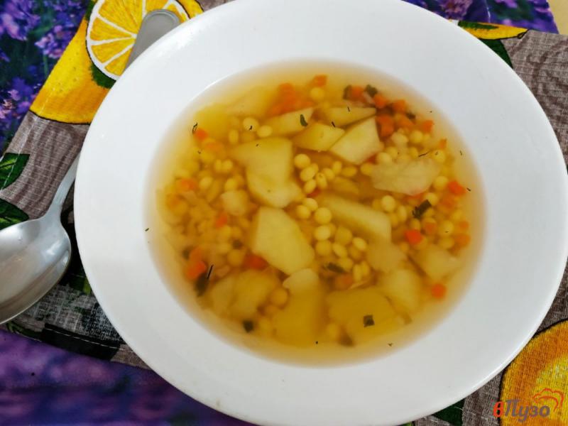 Фото приготовление рецепта: Суп с птитимом и сушеными грибами шаг №6