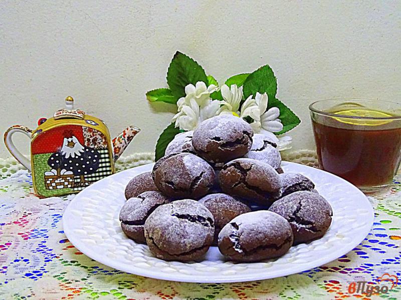 Фото приготовление рецепта: Шоколадное печенье  *Трещинки* шаг №11