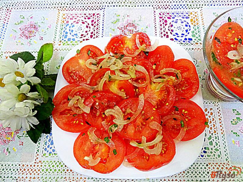 Фото приготовление рецепта: Закуска из помидоров с луком шаг №9