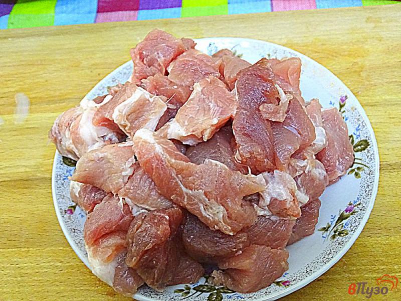 Фото приготовление рецепта: Капуста тушёная со свининой и грибами шаг №1