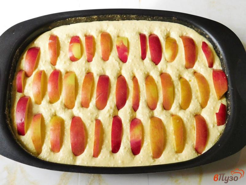 Фото приготовление рецепта: Творожная запеканка с яблоками шаг №4