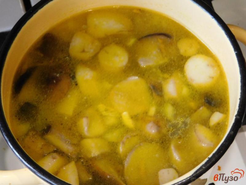Фото приготовление рецепта: Грибной суп из лесных грибов шаг №5