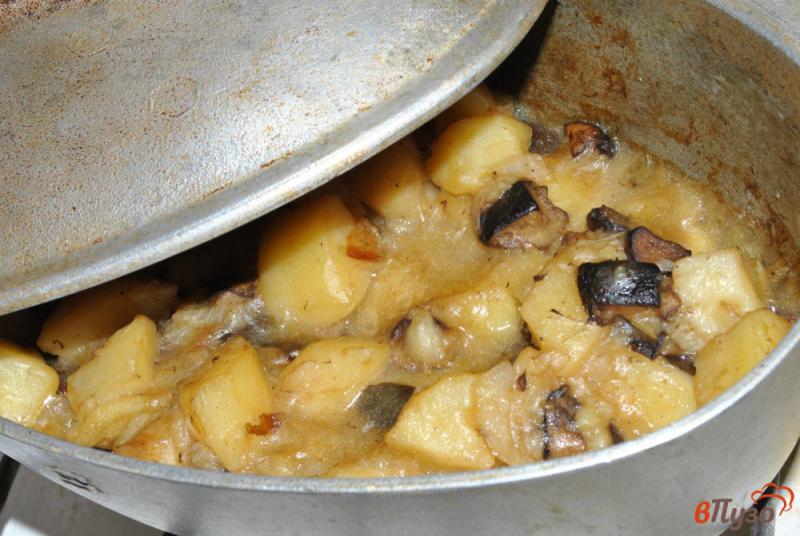 Фото приготовление рецепта: Картофель тушенный с лесными грибами шаг №4