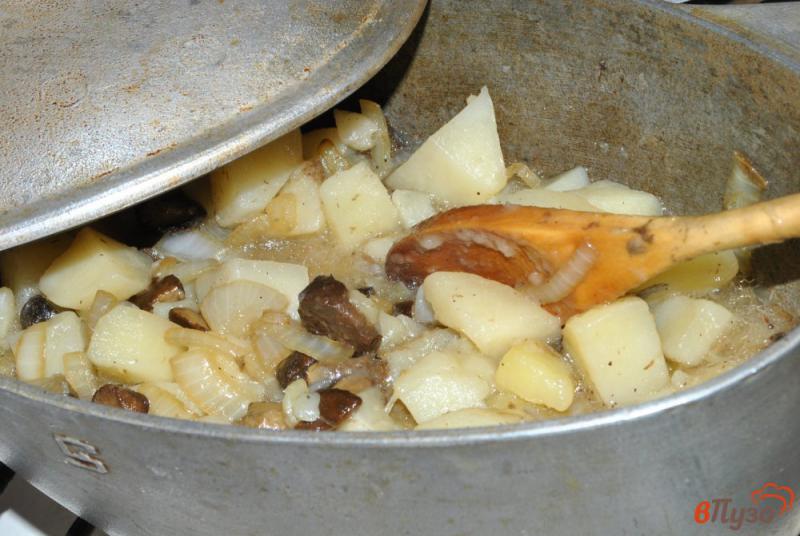 Фото приготовление рецепта: Картофель тушенный с лесными грибами шаг №3