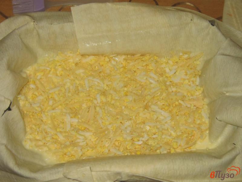 Фото приготовление рецепта: Ачма из лаваша с яйцом и сыром шаг №9