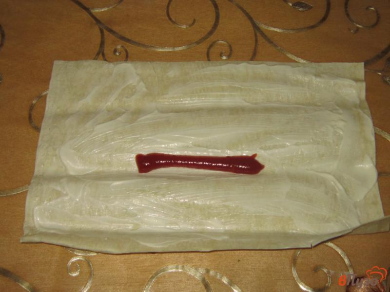 Фото приготовление рецепта: Сосиски в лаваше с сыром и горчицей шаг №2