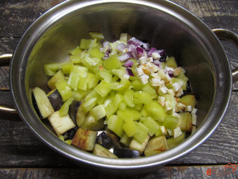 Фото приготовление рецепта: Суп из баклажана с помидором и перцем шаг №4