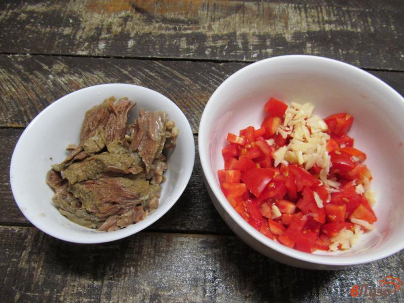 Фото приготовление рецепта: Суп из баклажана с помидором и перцем шаг №6