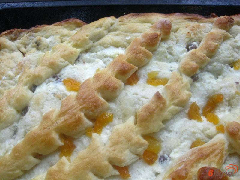 Фото приготовление рецепта: Пирог с сыром и курагой шаг №10
