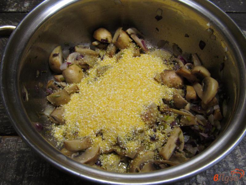 Фото приготовление рецепта: Суп из фасоли с грибами и кукурузной мукой шаг №3