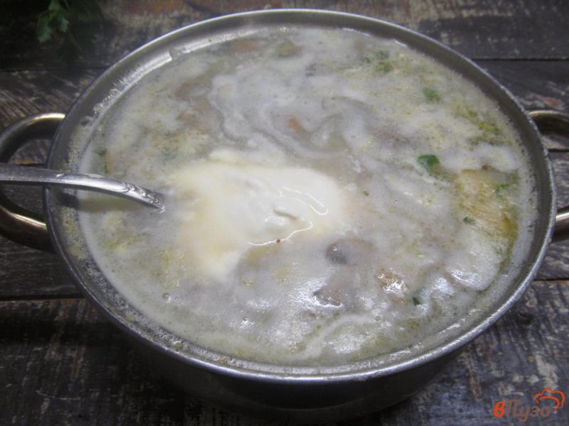 Фото приготовление рецепта: Суп из фасоли с грибами и кукурузной мукой шаг №6