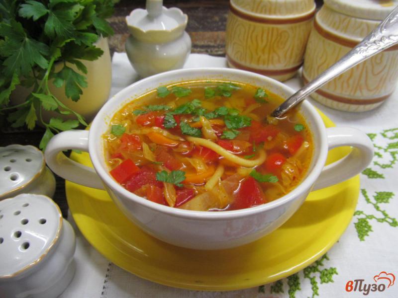 Фото приготовление рецепта: Суп с пастой и капустой шаг №7