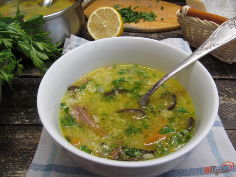 Фото приготовление рецепта: Рисовый суп с баклажаном шаг №11