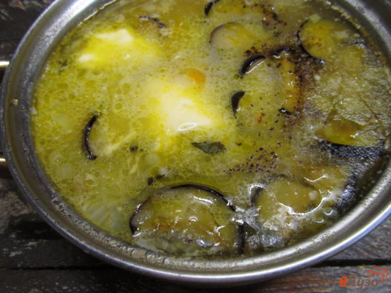 Фото приготовление рецепта: Рисовый суп с баклажаном шаг №10
