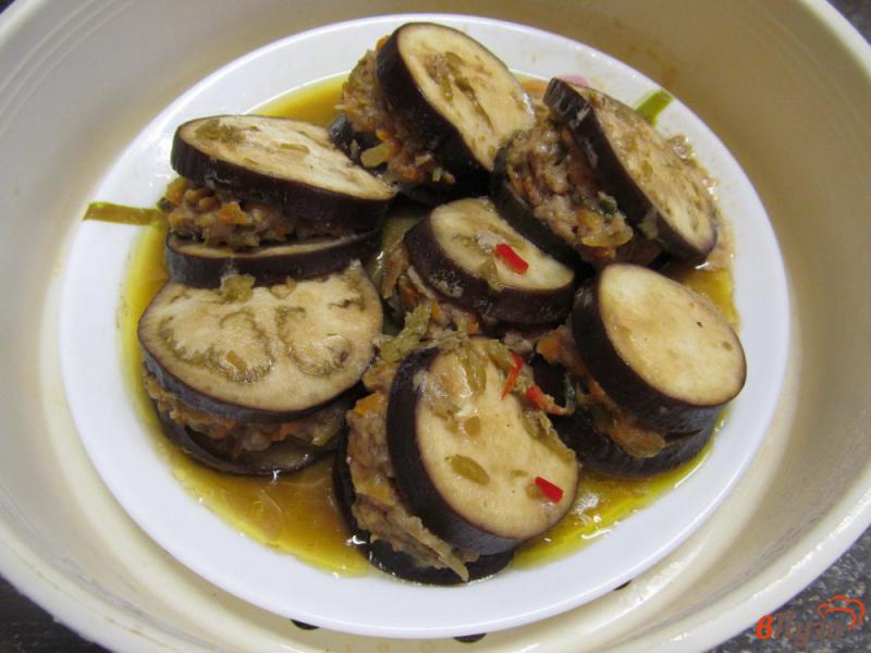 Фото приготовление рецепта: Баклажаны с мясной начинкой по-китайски шаг №11