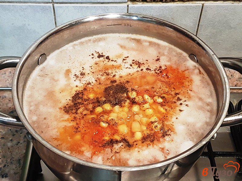 Фото приготовление рецепта: Суп с пшеном и кукурузой шаг №9