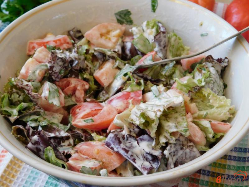 Фото приготовление рецепта: Пикантный салат с помидорами шаг №5