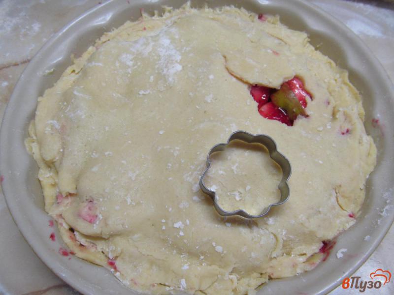 Фото приготовление рецепта: Пирог с яблоком и малиной шаг №13