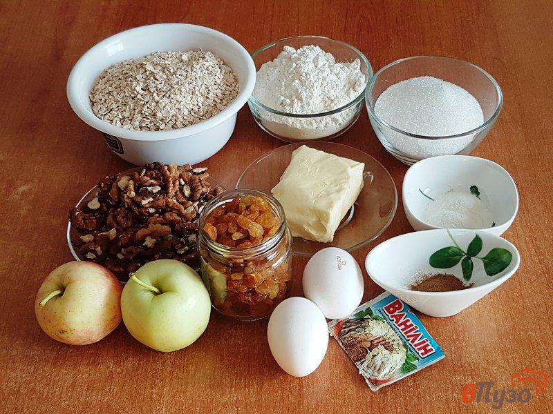 Фото приготовление рецепта: Овсяное печенье с яблоками и изюмом шаг №1