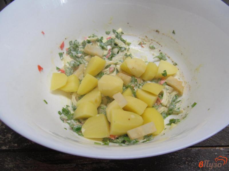 Фото приготовление рецепта: Картофельный салат с яйцом шаг №4