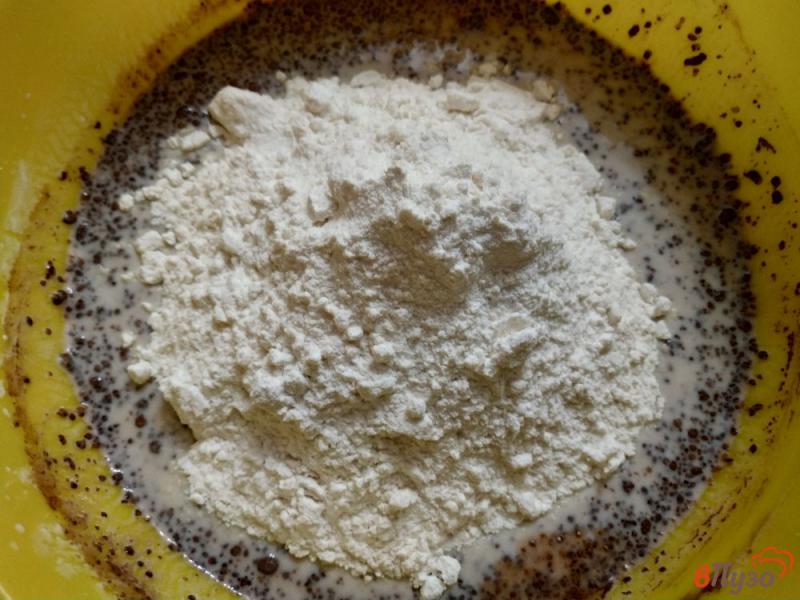 Фото приготовление рецепта: Панкейки на закваске с какао шаг №6