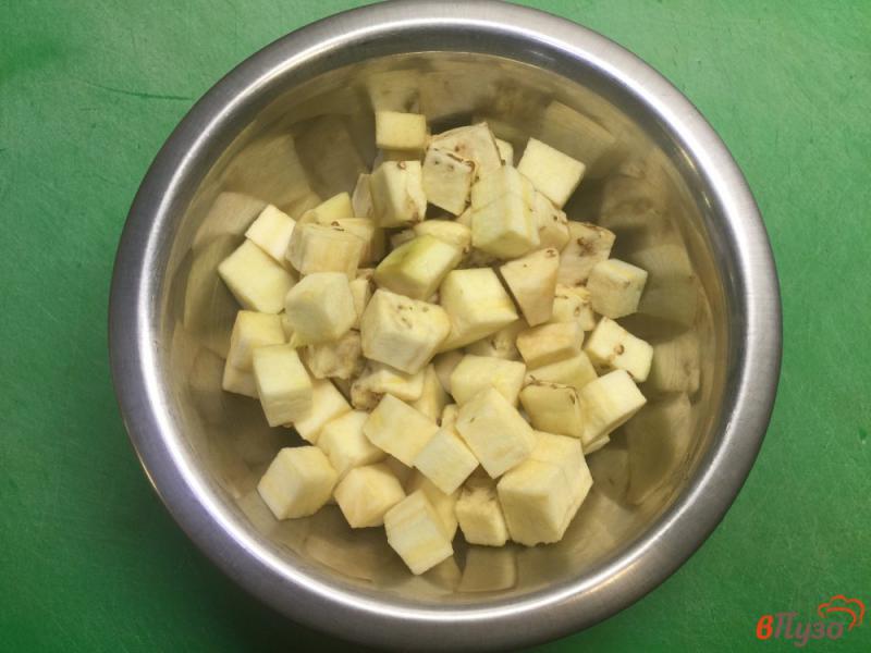 Фото приготовление рецепта: Баклажан жареный с луком и запеченный под сыром шаг №1