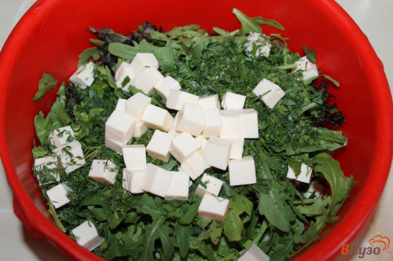 Фото приготовление рецепта: Витаминный зеленый салат шаг №4