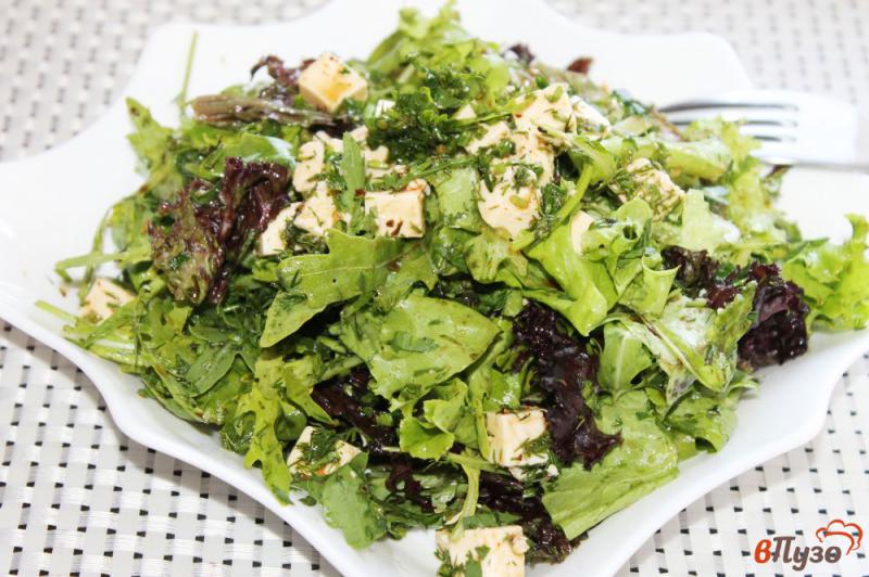 Фото приготовление рецепта: Витаминный зеленый салат шаг №6
