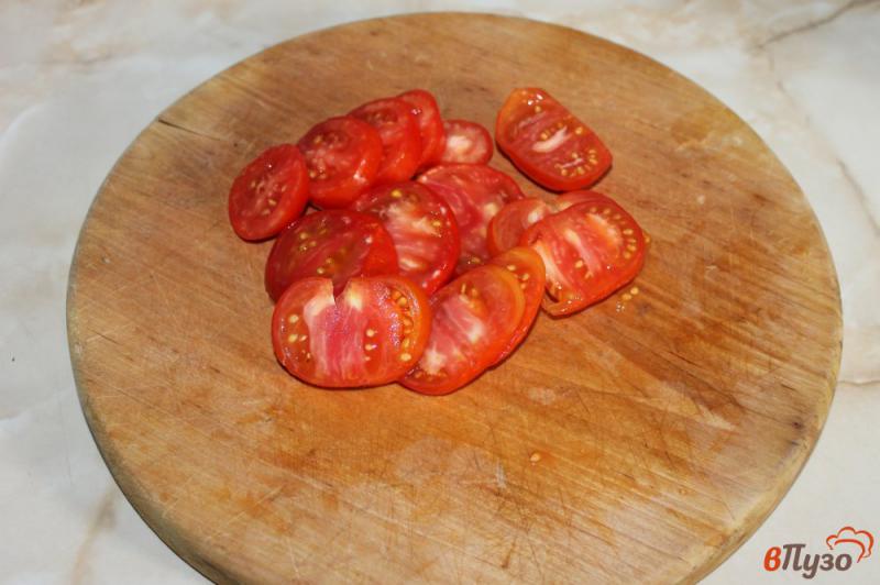 Фото приготовление рецепта: Башенки из кабачка и помидора с сырным соусом шаг №3