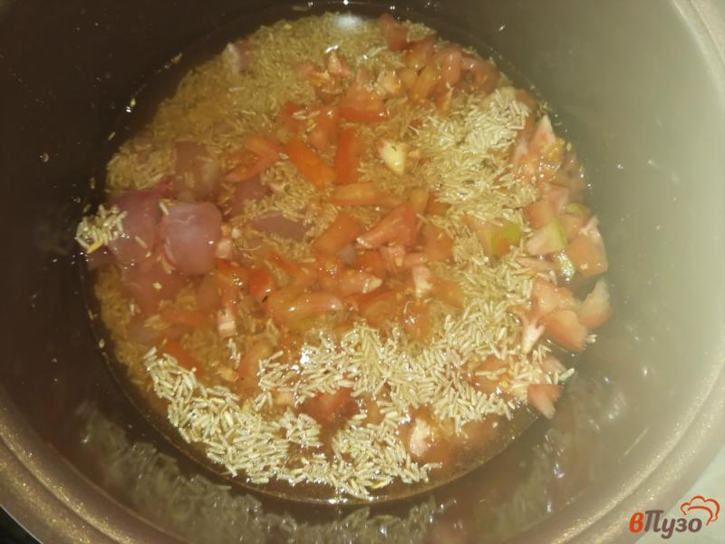 Фото приготовление рецепта: Индейка с рисом и овощами шаг №5